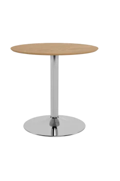 AC Design Furniture Utemöbler & Trädgård > Ibiza runt cafébord, skiva matt ek Nc lackerad fanér, trumpetunderrede stål, Ø80x74 cm