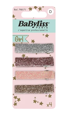BaByliss Håraccessoarer > Hårklips Glitter Kids 4 st
