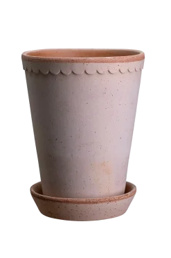 Bergs Potter Krukor > Hög kruka med fat Helena RAW, Ø 14 cm