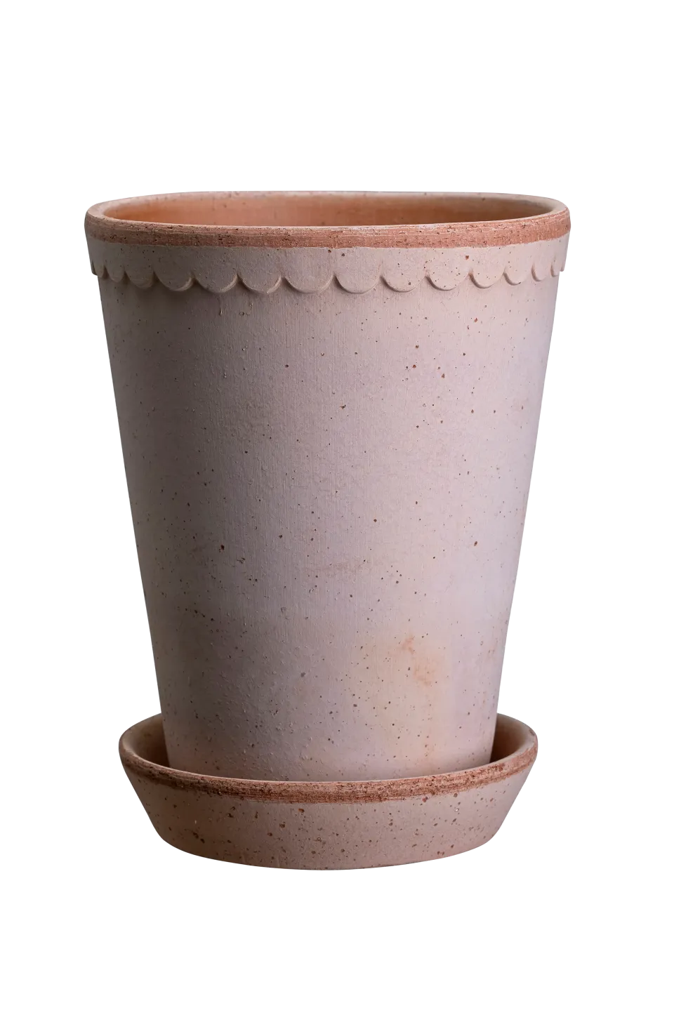 Bergs Potter Krukor > Hög kruka med fat Helena RAW, Ø 14 cm