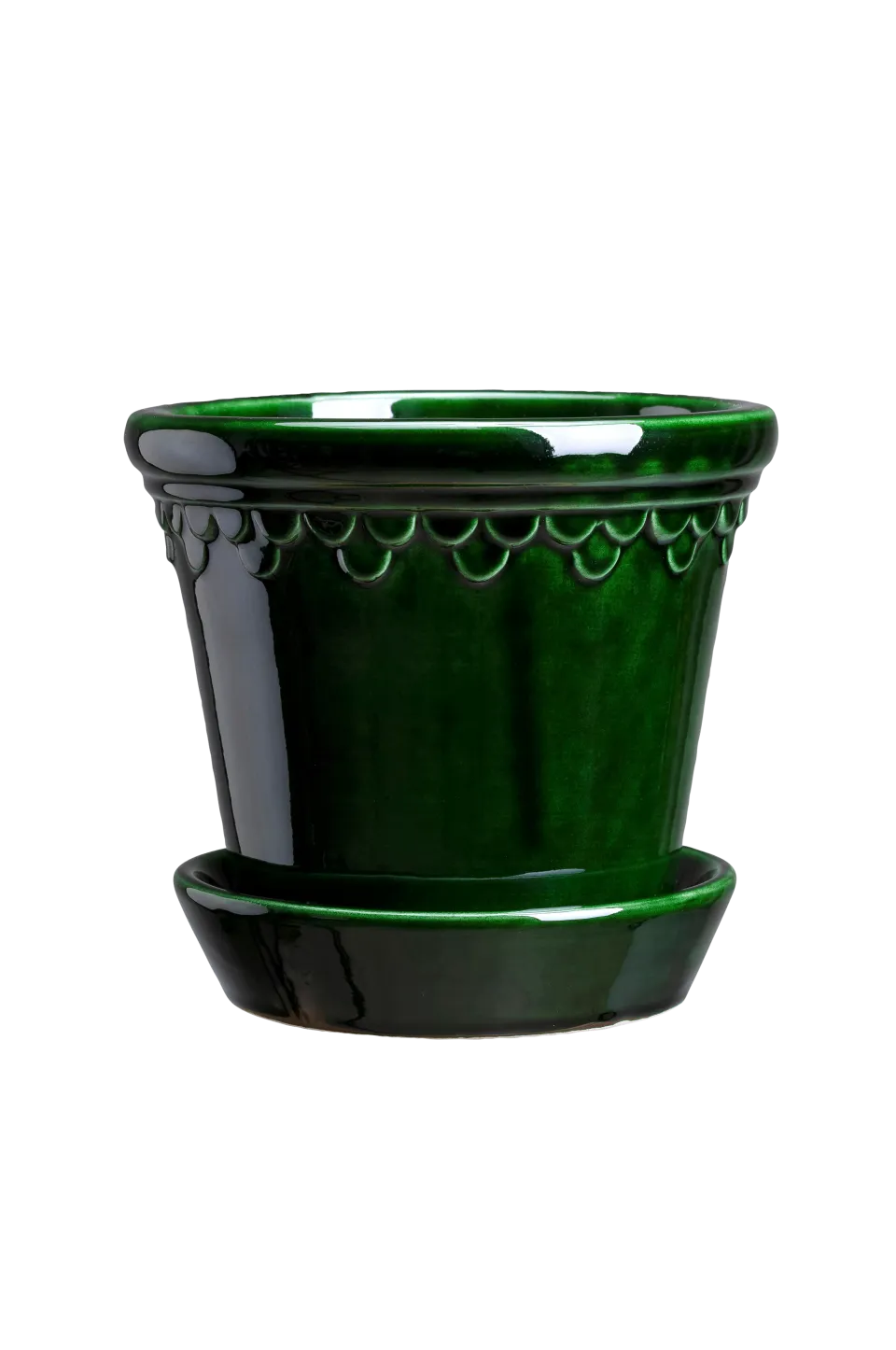 Clearance Kruka med fat Københavner GLAZED, Ø 10 cm Krukor