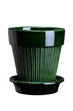 Bergs Potter Krukor > Kruka med fat Simona GLAZED, Ø 18 cm
