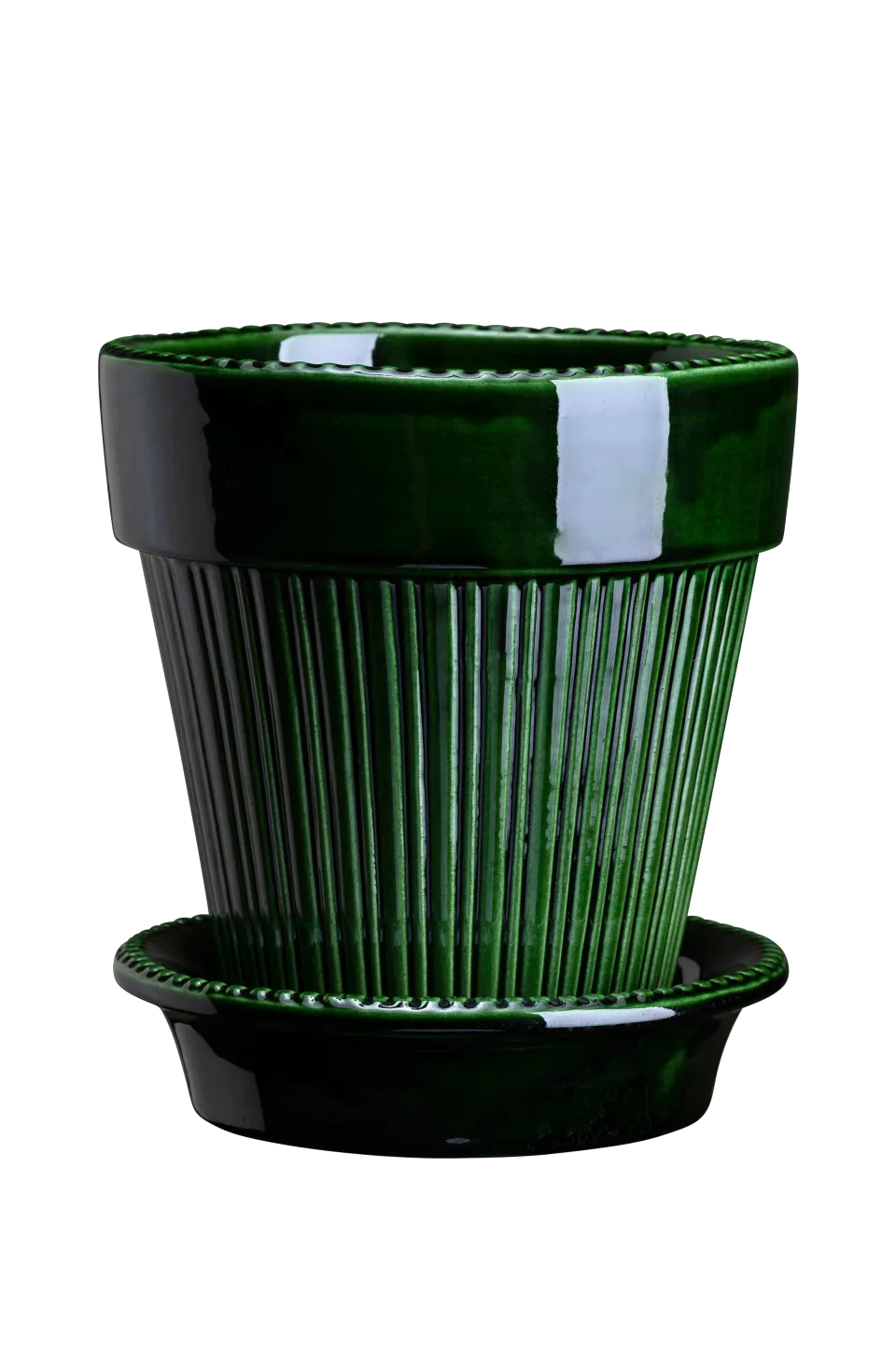 Bergs Potter Krukor > Kruka med fat Simona GLAZED, Ø 18 cm