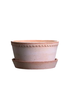Bergs Potter Krukor > Låg kruka med fat Helena RAW, Ø 21 cm