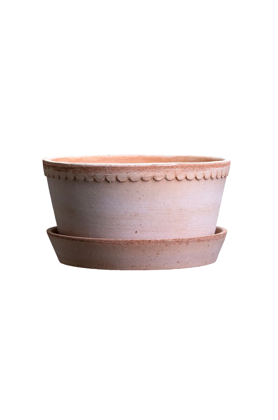 Bergs Potter Krukor > Låg kruka med fat Helena RAW, Ø 21 cm