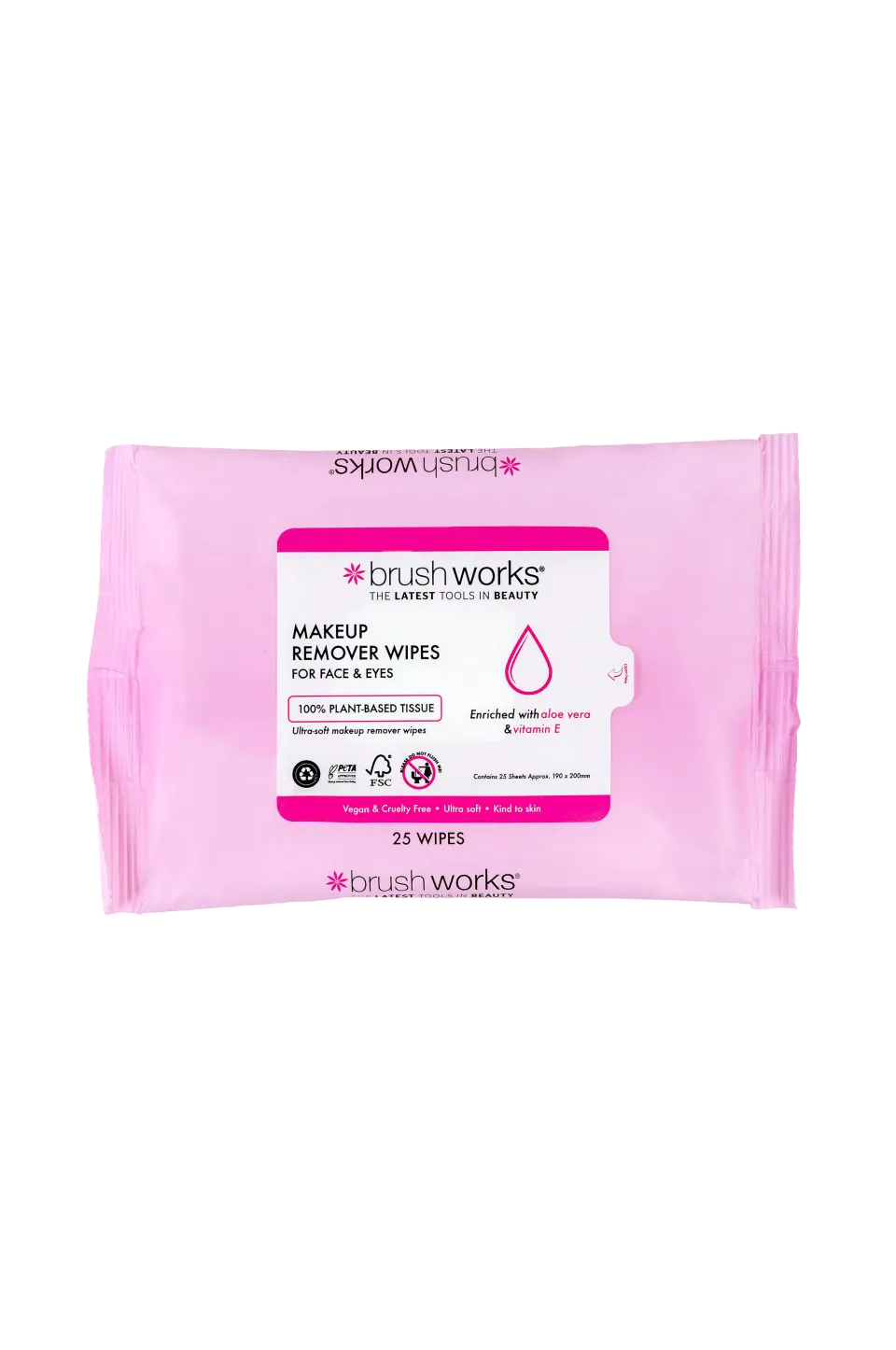 Brushworks Ansiktsvård > Makeup Remover Wipes - 25 Sheets