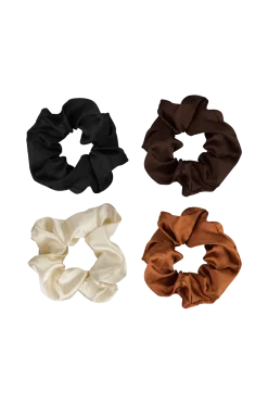 Brushworks Håraccessoarer|Håraccessoarer > Nude Satin Scrunchies 4 pcs