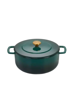 Combekk Stekpannor & Kokkärl > Gjutjärnsgryta 24cm Holly Green med guldknopp