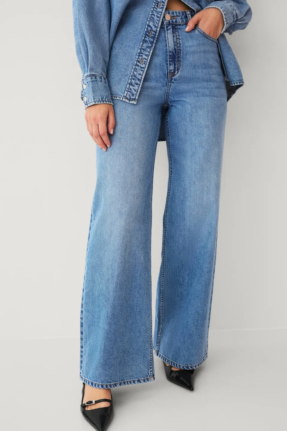 Ellos Jeans > Collection Jeans med vida ben och hög midja