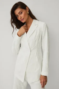 Hot Collection Kavaj med broderie anglaise Kavajer & Västar