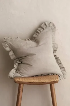 Discount Home Kuddfodral Candice Frill i tvättat lin Prydnadskuddar & Fodral