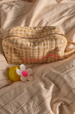 Ellos Sminkväskor|Homewear > Home Necessär Elly Check i återvunnet halvlinne