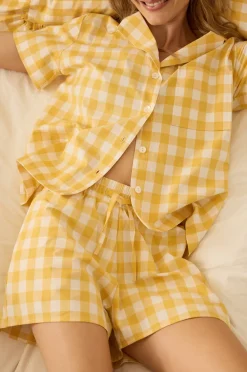 Hot Hoe Pyjaahort onneie Check i bou Homewear