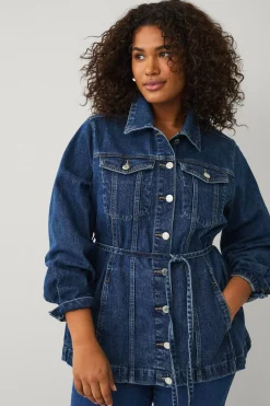 Hot Pus coection Jeansjacka med knytskärp Jackor & Kappor
