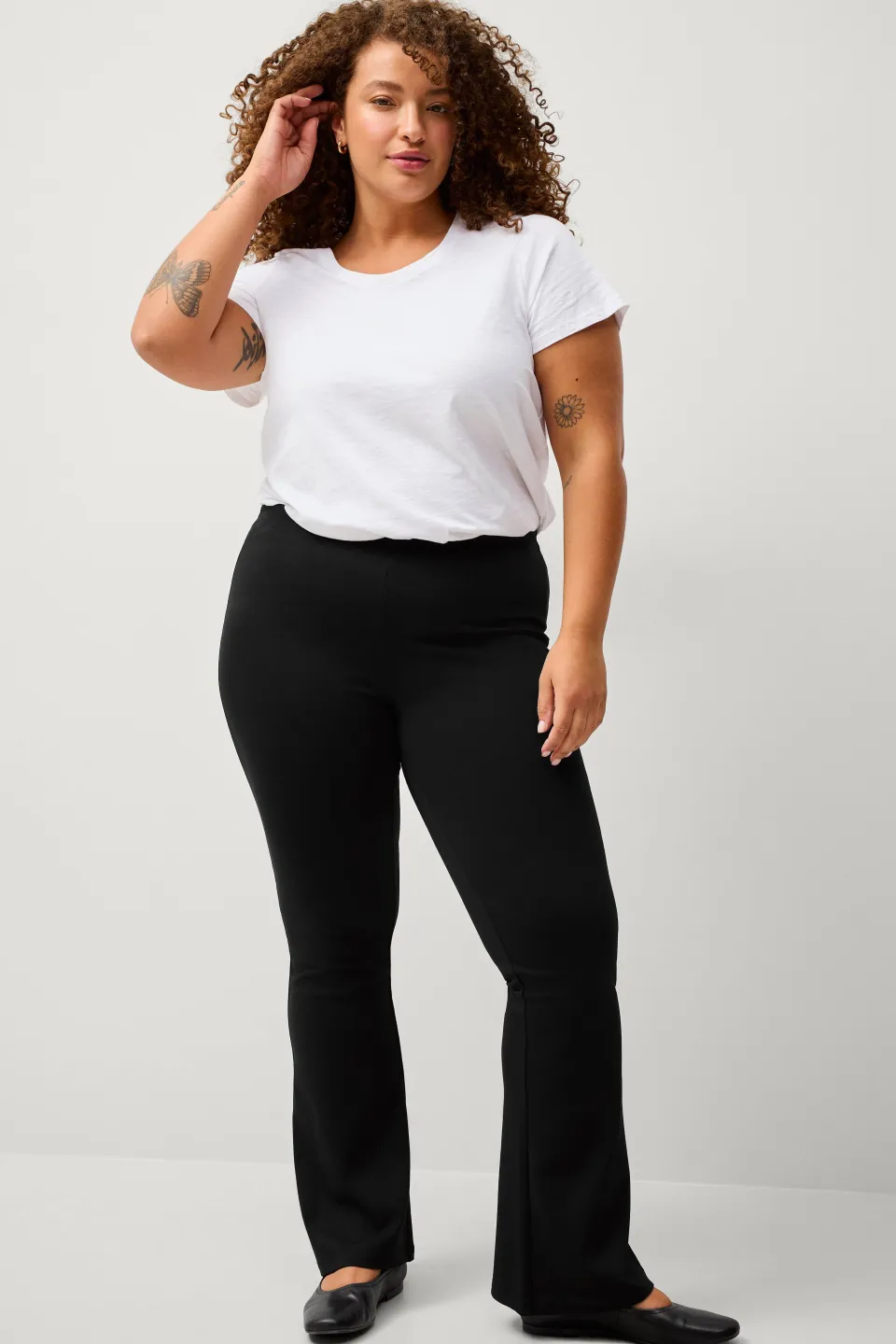 Discount Plus collection Leggings i kraftig kvalitet med bootcut Basplagg|Leggings