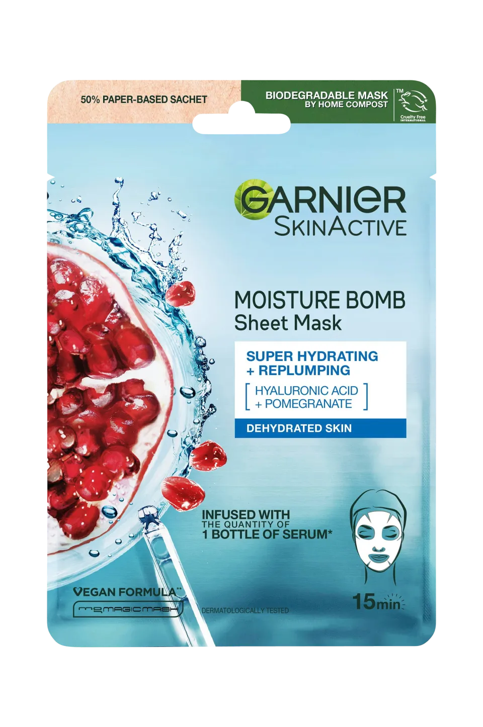 Garnier Skönhet|Ansiktsvård > Skinactive Moisture Bomb Super Hydrating & Replumping Sheet Mask For Dehydrated Skin