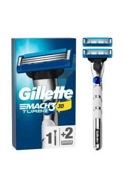 Gillette Rakning|Skönhet > Rakhyvel Mach3 Turbo med 2 st rakbad