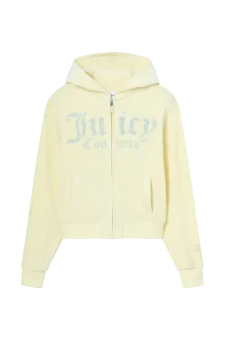Discount Huvtröja Velour Front Diamante Zip Thru Sovkläder & Myskläder