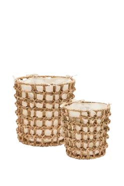 New Dilam set med 2 korgar i naturfiber, Ø 30 cm / Ø 38 cm Korgar