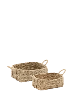Kave Home Korgar > Milly set med 2 korgar i naturfiber, 32 x 20 cm / 34 x 20 cm