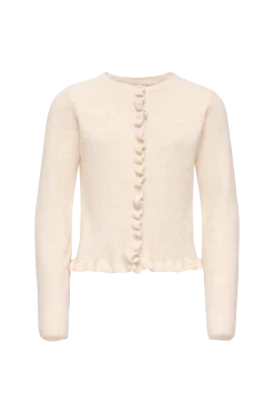Discount Cardigan kogShelda Life LS O-neck Ruffle Car Tröjor & Koftor