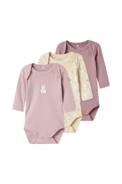 Name it Bodies > baby Body nfBody 3P LS Summr Sand Rabbit Noo