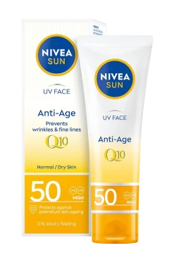 Nivea Kroppsvård|Solskydd > Sun UV Face Anti Age Q10 Cream Spf 50 50Ml