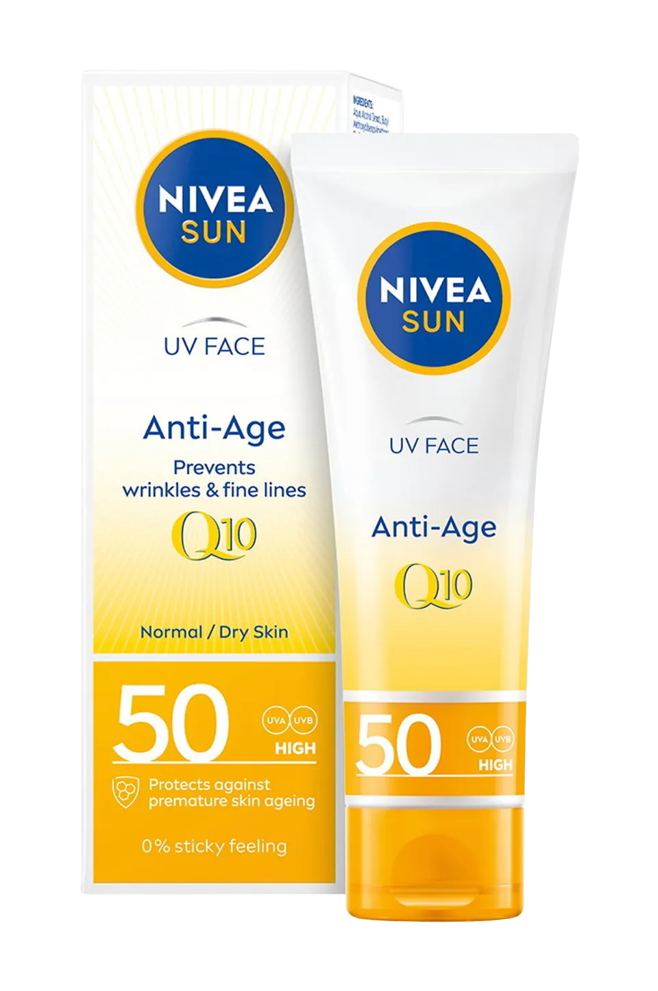 Nivea Kroppsvård|Solskydd > Sun UV Face Anti Age Q10 Cream Spf 50 50Ml