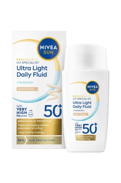 Nivea Solskydd > Sun UV Face Daily Fluid Light Tinted Spf 50+ 40Ml