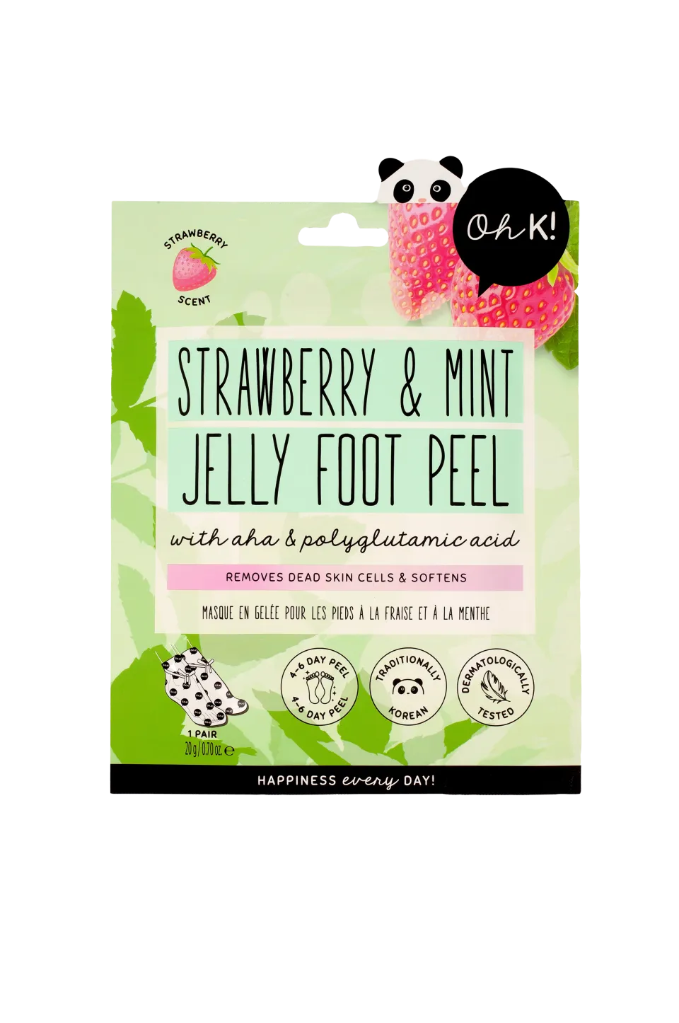 Oh K! Kroppsvård|Skönhet > Strawberry & Mint Jelly Foot Peel