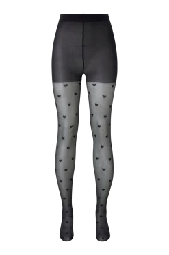 Hot Strumpbyxor Heart Pattern Curvy Super Stretch Strumpbyxor