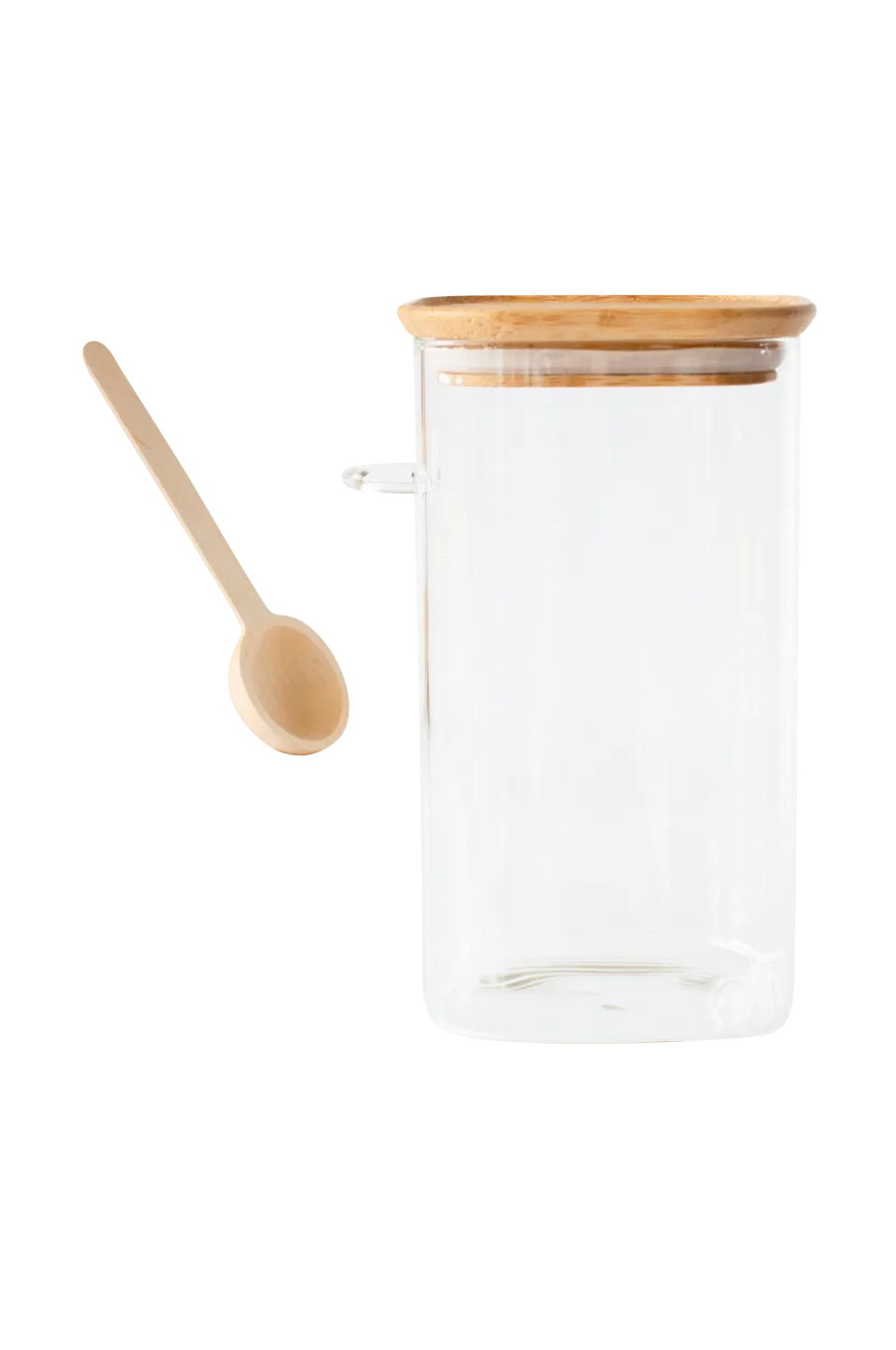 Best Hög glasburk med bambulock och mätsked - 1400 ml Köksförvaring