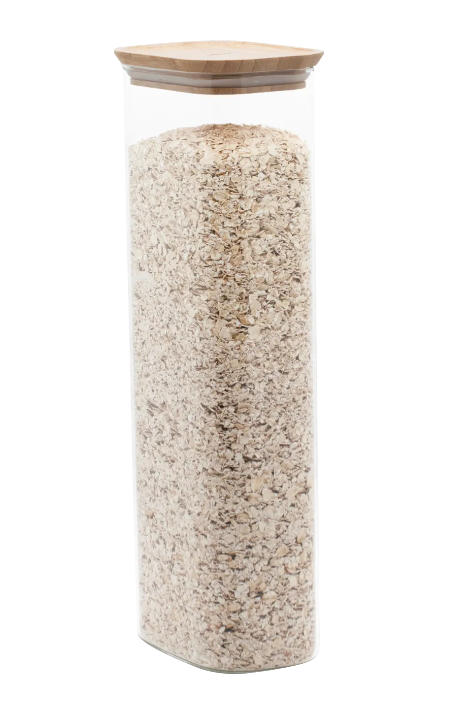 Pebbly Köksförvaring > Rektangulär matförvaring i glas med bambulock - Storlek Xl
