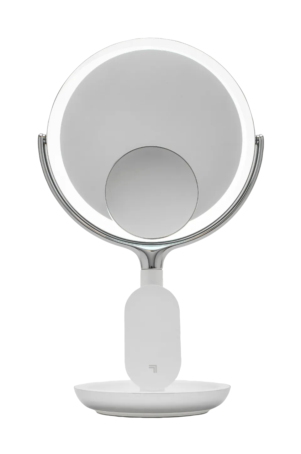 Sharper Image Makeup-Tillbehör > Bathroom Wireless Charger with Mirror Round LED 8 inch