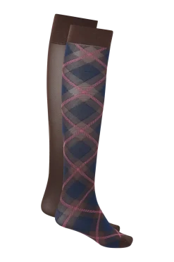 Swedish Stockings Strumpor > Knästrumpor Franka Check & Solid 2-pack
