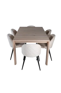 Clearance Matgrupp Slider med 6 st matstolar Velvet Stitches Matgrupper