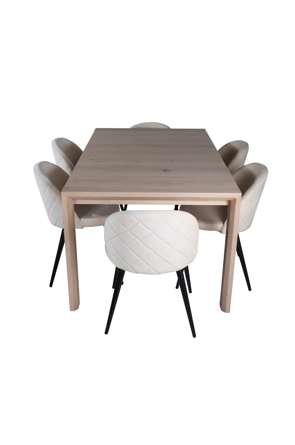 Clearance Matgrupp Slider med 6 st matstolar Velvet Stitches Matgrupper