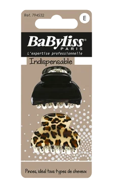BaByliss Håraccessoarer|Håraccessoarer > Krokoklämma mönstrad 2 st