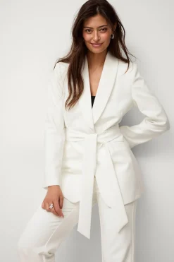 New Collection Kavaj med knytskärp och sjalkrage Kavajer & Västar
