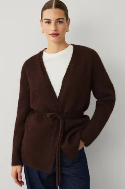 Outlet Coection Öppen cardigan ed knytkärp Tröjor & Koftor
