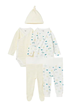 Ellos Bodies|Sovkläder & Myskläder > Collection Startset Baby Sage 5 delar