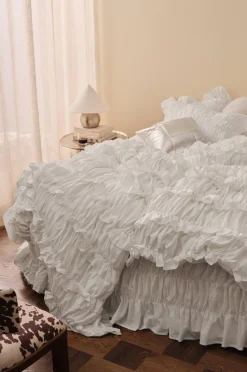 Clearance Home Påslakan Juliette Elastic Frill i tvättad bomull 2 delar Påslakanset|Påslakan