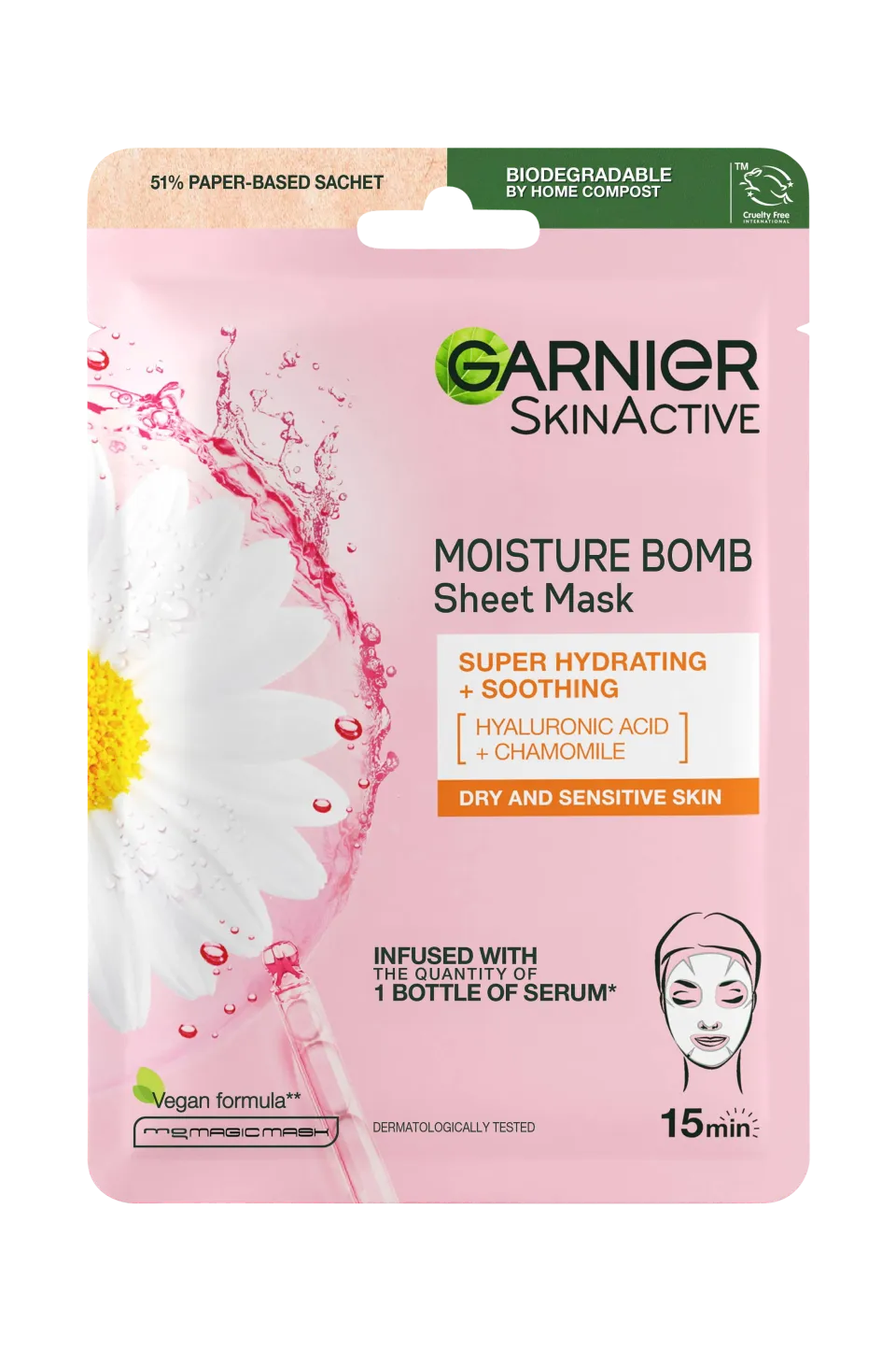 Garnier Skönhet|Ansiktsvård > Skinactive Moisture Bomb Super Hydrating & Soothing Sheet Mask For Sensitive Skin