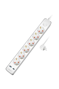 Grenuttag 6-vägs + USB-A/USB-C Lamptillbehör