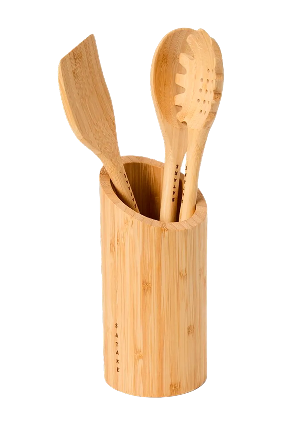 Bestickset 3 pcs & hållare bambu Köksredskap