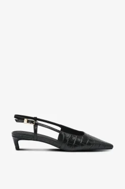 Hot Slingbacks Croc Slanted Heel Klackskor